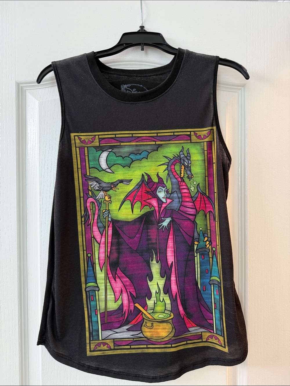 Disney Black Maleficent Stained Glass Graphic Tank Top